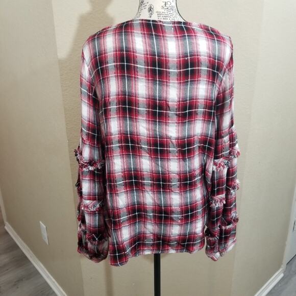 Jane and Delancey‎ plaid blouse sz medium - Picture 3 of 8